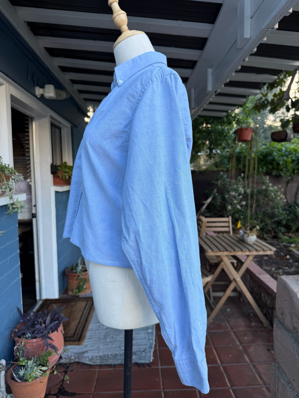 Reworked Cropped Button Down Blouses