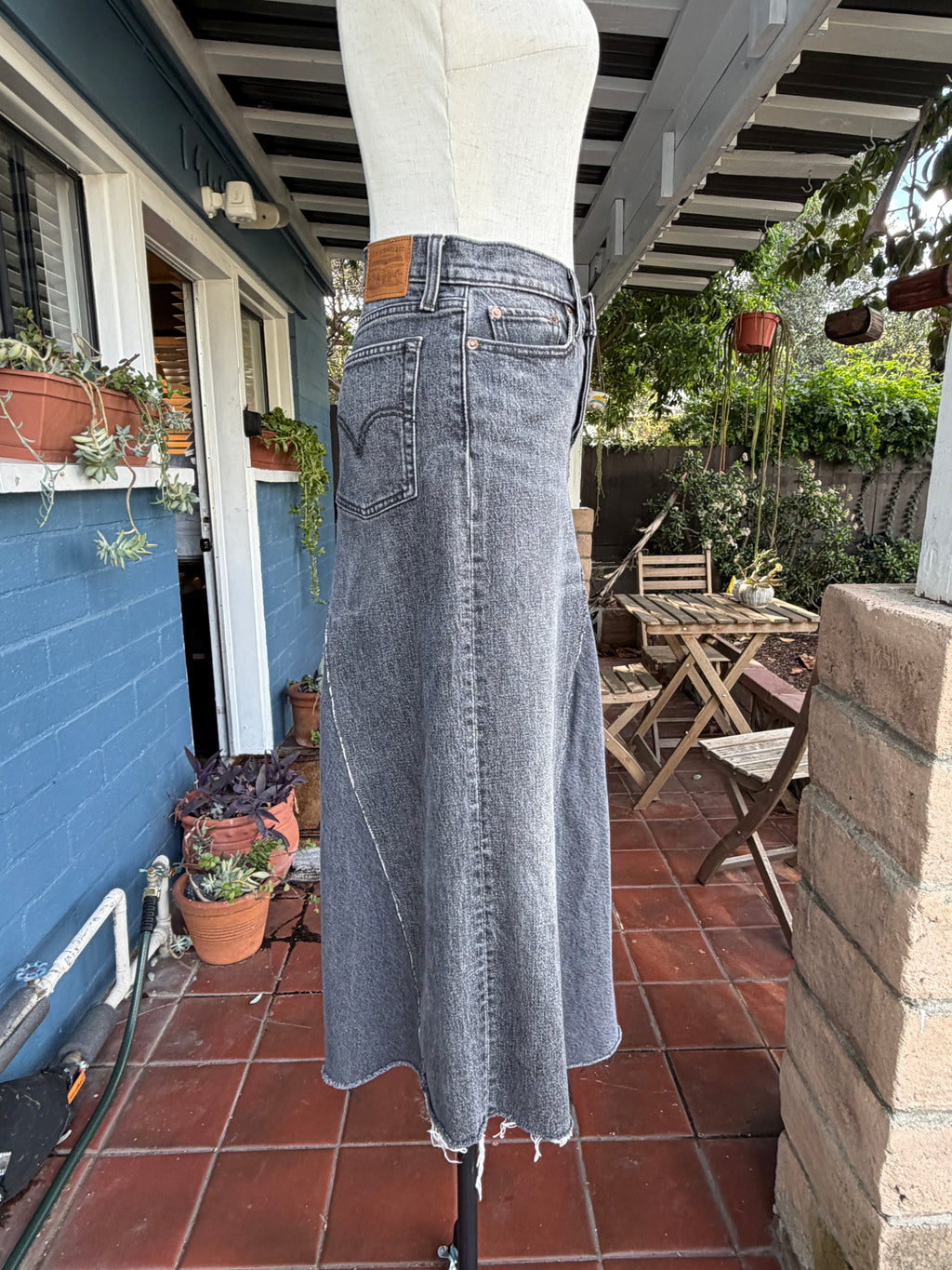 Vintage Blue Levi's Denim Maxi Skirt