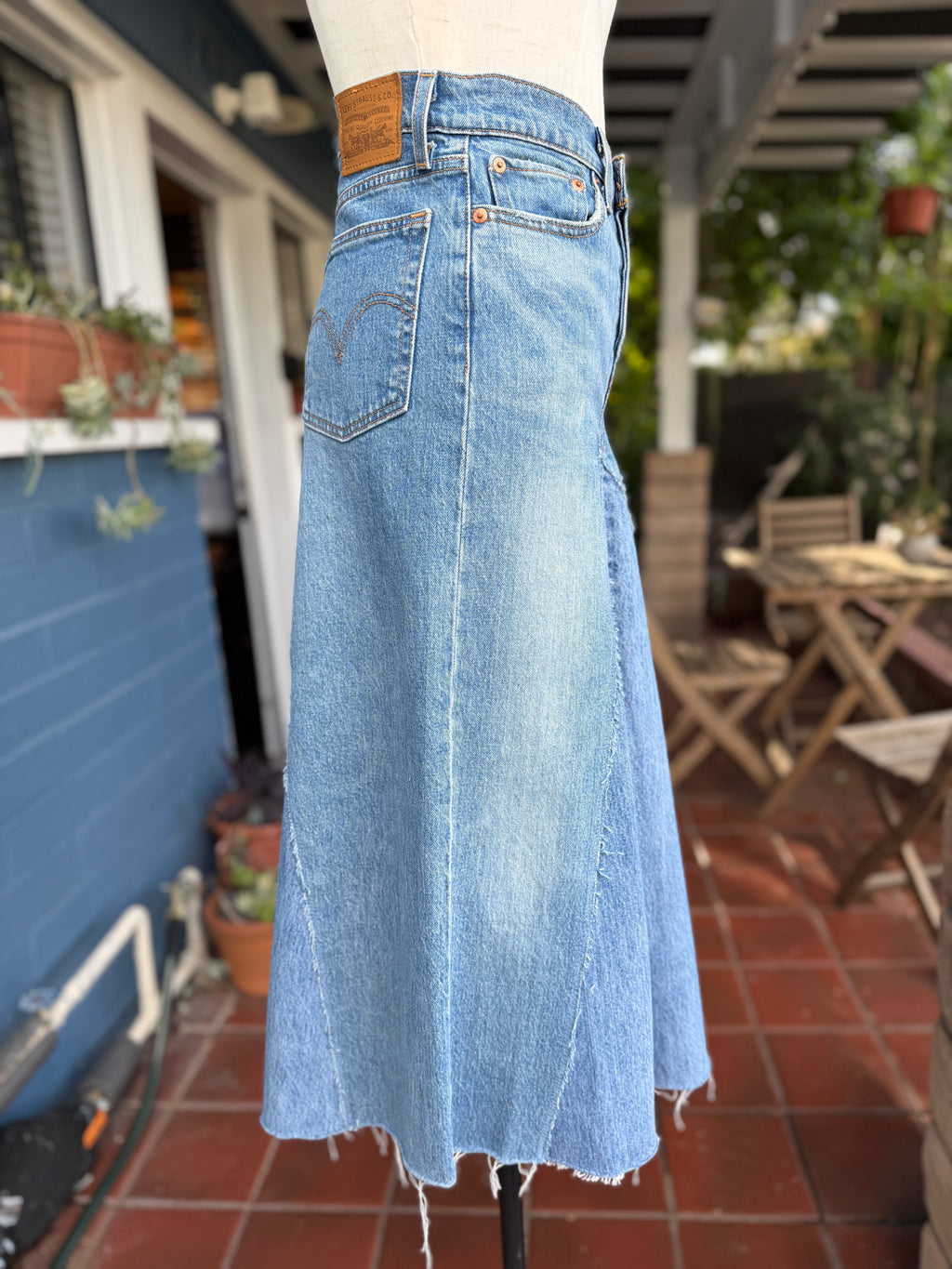 Vintage Blue Levi's Denim Maxi Skirt