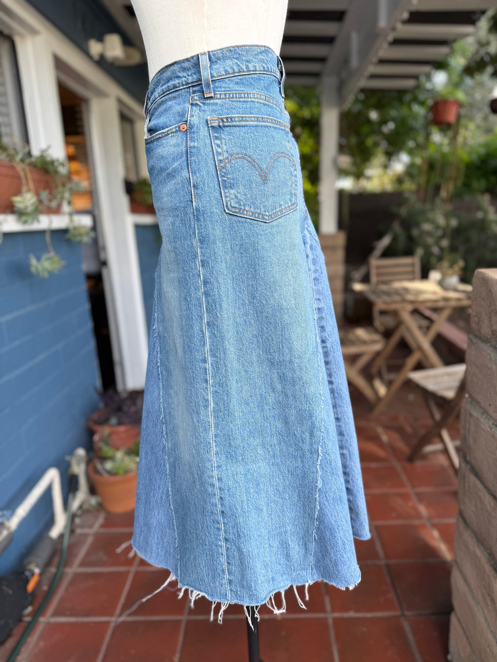Vintage Blue Levi's Denim Maxi Skirt
